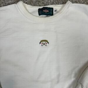 Vintage Y2K Original‎ SDI Classic Golf Pullover Crewneck White Logo Sz XL